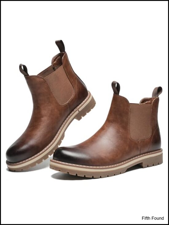 Chelsea Boots, Comfortable Slip On Ankle Boots with Cushioned Insole and Arch